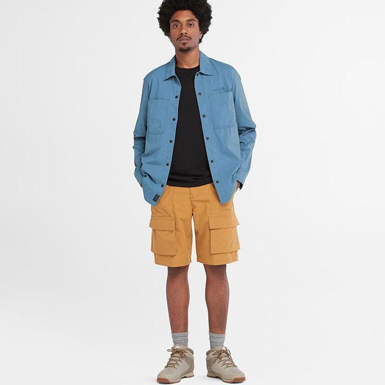Timberland Urban Outdoor Solid Color Polo Button Comfortable Casual Long Sleeve Shirt Men shirts Navy-Blue A689S-DJ5