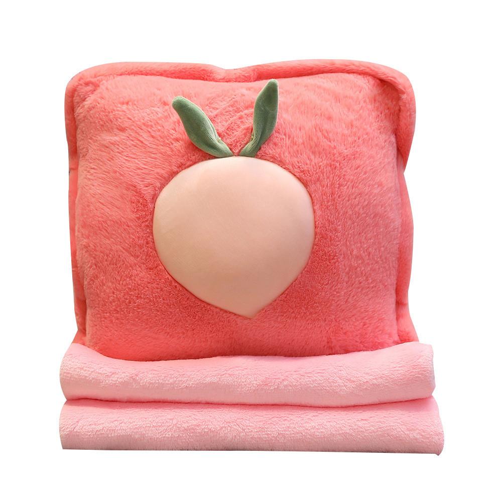 3in1 Fruit Pattern Pillow Blanket Carrot Cactus Pineapple Plush Toy Decoration