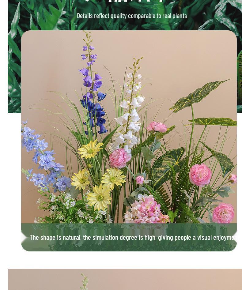 Artificial Green Plant Floral Arrangements for Indoor Decor in Hotels and Shops