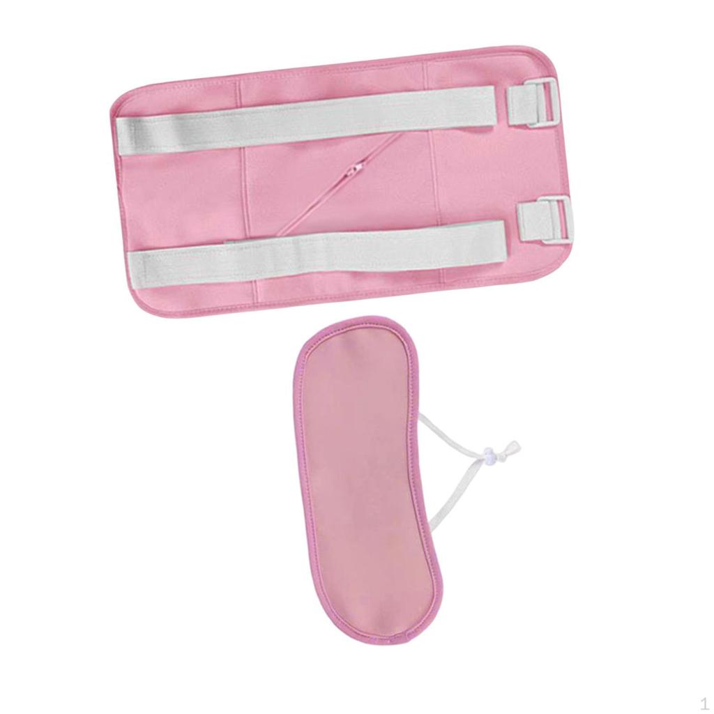 2 Pieces Wrap Compress Anti Oil Leak Washable with Tie Adjustable Elastic Strap for Comfort Sleep