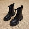 Martin boots women's new autumn and winter small thick-soled heightening short boots thin British high-heeled locomotive boots