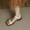 Summer Women Sandals Low Heels Basic Genuine Leather Office Plus Size 35-42 Ladies Casual Outdoor Concise Woman Shoes