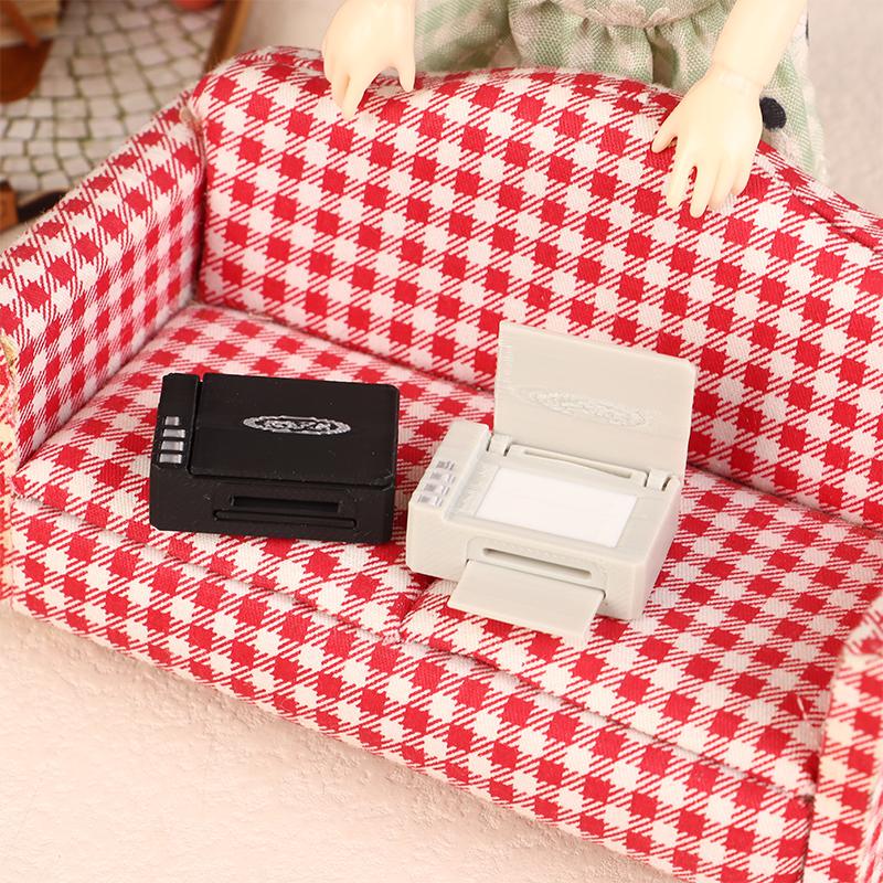 1:12 Simulace domečku pro panenky Model psacího stroje Miniaturní domeček pro panenky Cstudie Dekorace kancelářského nábytku Ozdoby ze scény Micro Life