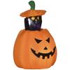 Self-inflating Halloween decoration, Halloween pumpkin, including LEDs, outdoor, weatherproof, 76 x 64 x 115 cm, orange