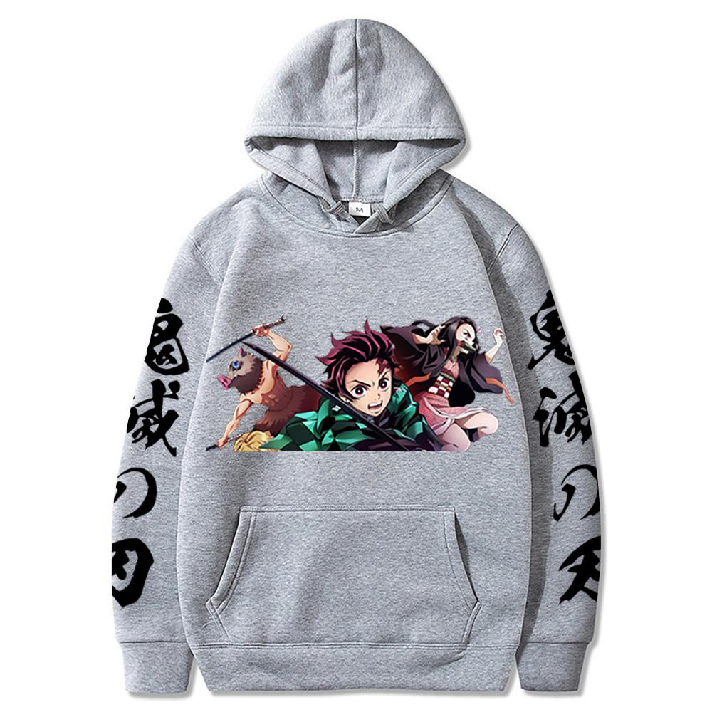 Japan Anime Demon Slayer Kamado Nezuko And Kamado Tanjirou Print Hooded Men Women Casual Hoodies Harajuku Sweatshirt Pullover