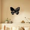 Metal Butterfly Wall Art Decor, Black Iron Sculpture, Hanging Sign Ornament, 1 Piece