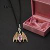Holiday Car Gift Bling Rhinestone Bat Hanging Accessories, Halloween Sparkly Rear View Interior Decoration Mirror Charm, Cute Ornament for Men