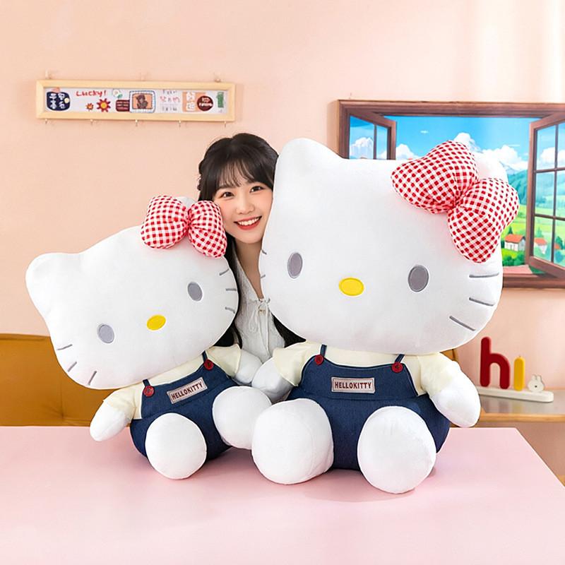 Peluche Cartoon Hello Kitty con Pelo Corto in Poliestere per Bambini e Collezionisti