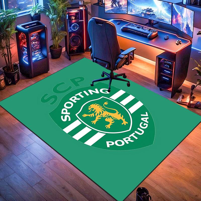 Portugal: Lion Emblem Green Shield carpet Suitable for all seasons floor mats Office chair cushion Fashion Bathroom mat