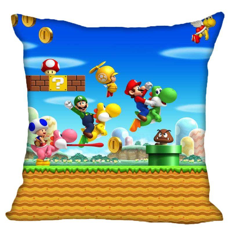Game Mario Super Zippered Pillow Case 177 Inch Cushion Cover Home Decoration