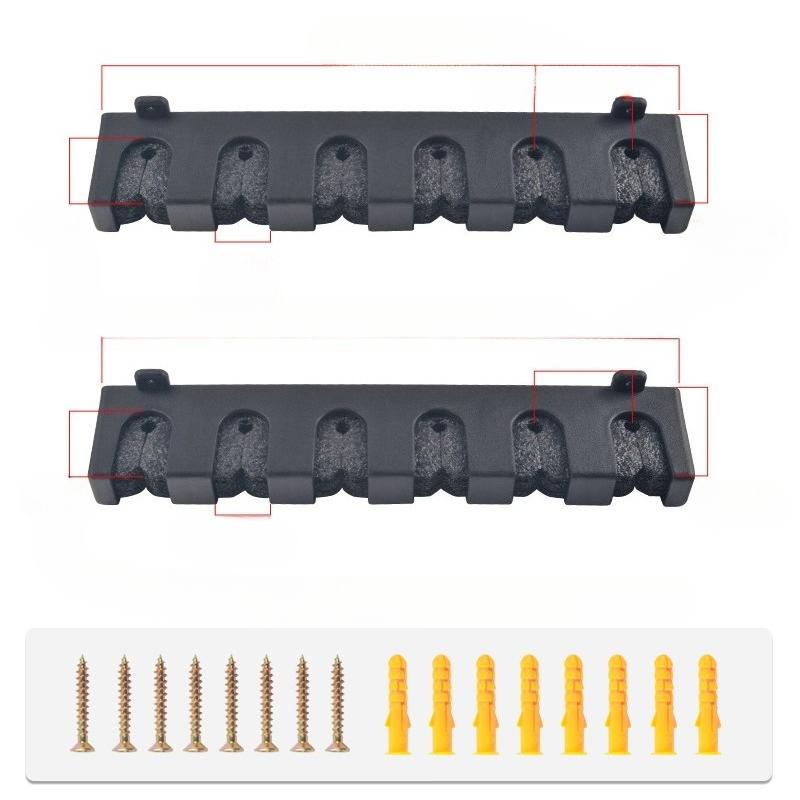 

Two fishing rod storage display racks, horizontal wall mounted fishing rod brackets, capable of storing 6 fishing rods чорний