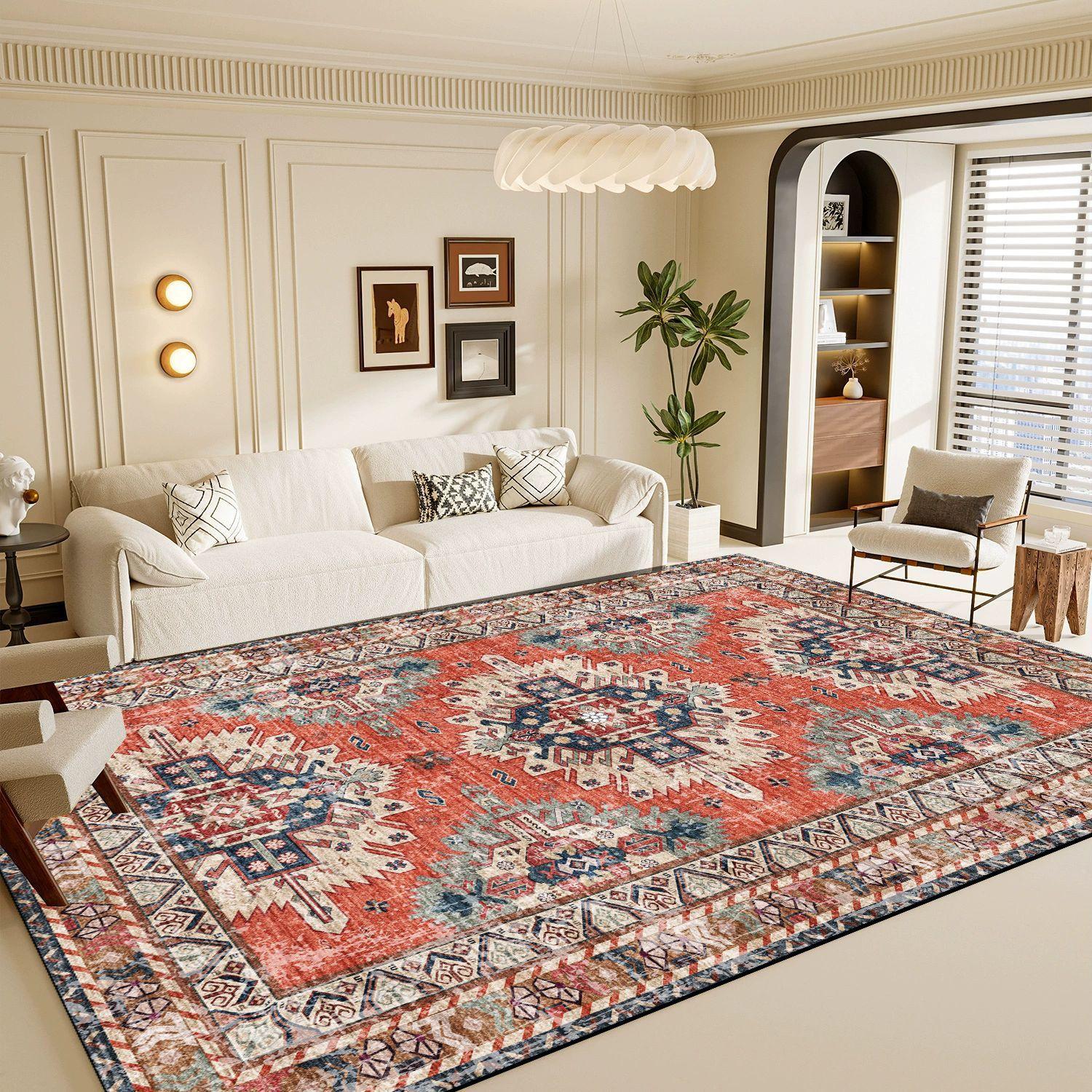 

1 шт. Большой Богемный Винтажный Тонкий Легкий TPR/ Подкладка, Бирюзово-синий Бежевый Коричневый для Гостиной Спальни Кухни Ванной Комнаты В помещении 120*160cm