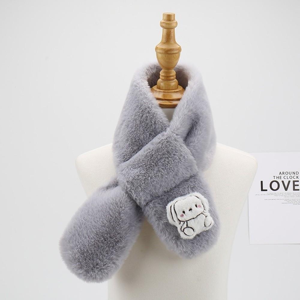 Cartoon Cross Neck Scarf Plush Shawl Scarves Cute Children Winter Scarf