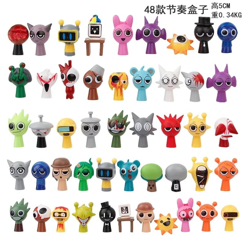 

48pcs/Kit Mini Sprunki Action Figure Plaything Animation Design Movie Sprunki Wenda Miniature Figure Statues Kids Celebration Present Plaything