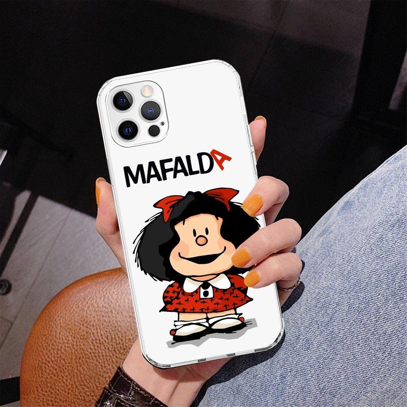 Cartoon Cute Mafalda Phone Case For iPhone 13 12 Mini 11 Pro Max XS XR X SE 7 8 Plus 5S 5 6S 6 Gift Print Cover Fundas