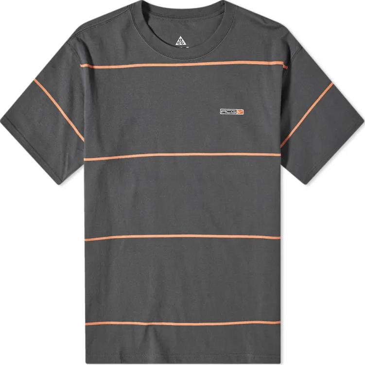 

Nike ACG Striped Crew Neck Short Sleeve T-Shirt Men Tops Gray DQ4956-070 XS