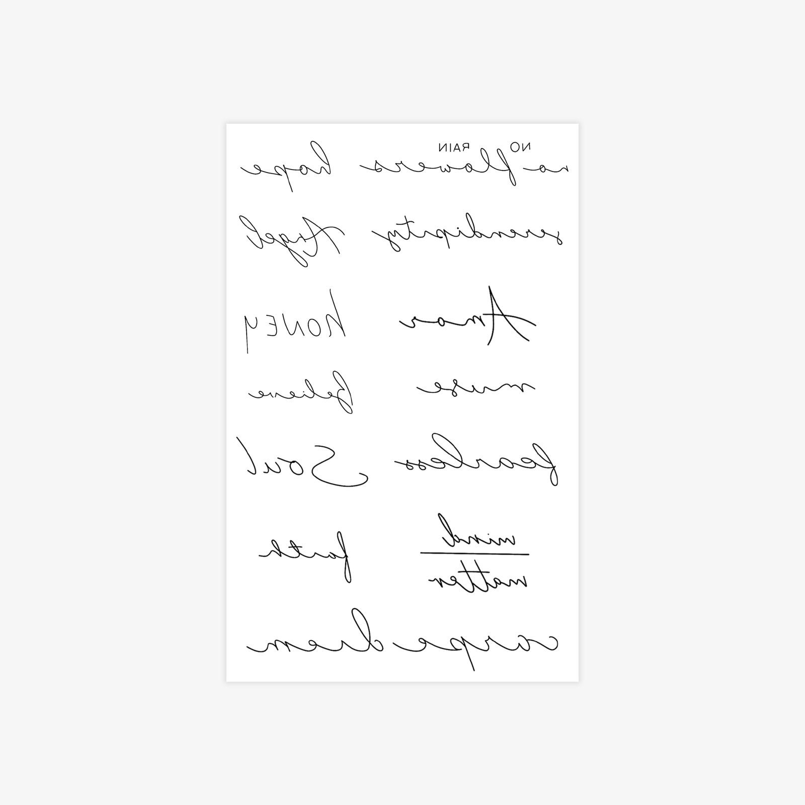 

Tattoo Sticker Small Pattern English Letter Short Sentence Tattoo Sticker Waterproof Female Washable Simple Tattoo Sticker 12*19