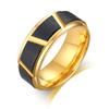 8MM Wide Punk Black Gold Color Finger Rings Men Women Hiphop Rock Matte Tungsten Steel Wedding Ring Jewelry