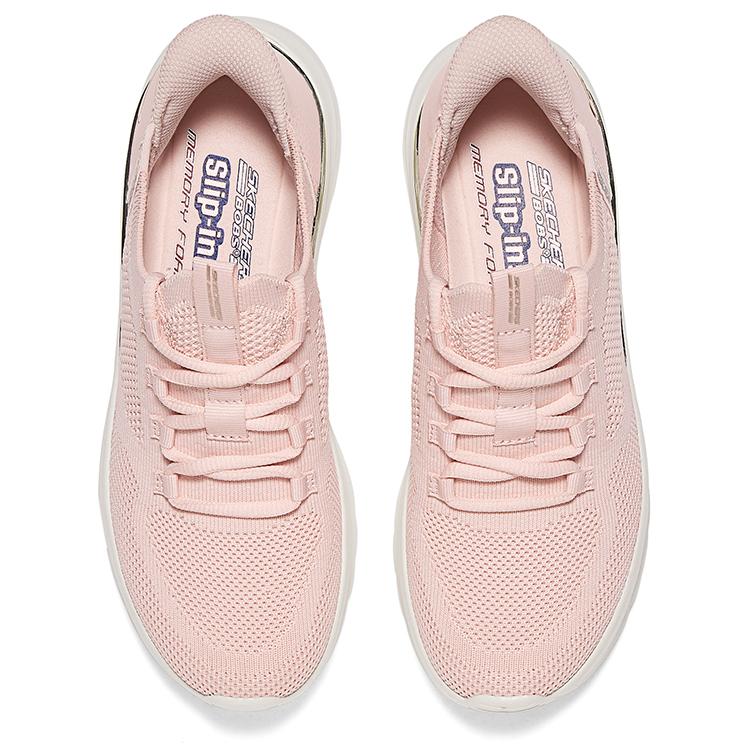 Skechers Bobs Sport Flash Shoes Comfortable Breathable Durable Lightweight Low Top Training Shoes Women Sneaker Light-Pink 117617-LTPK
