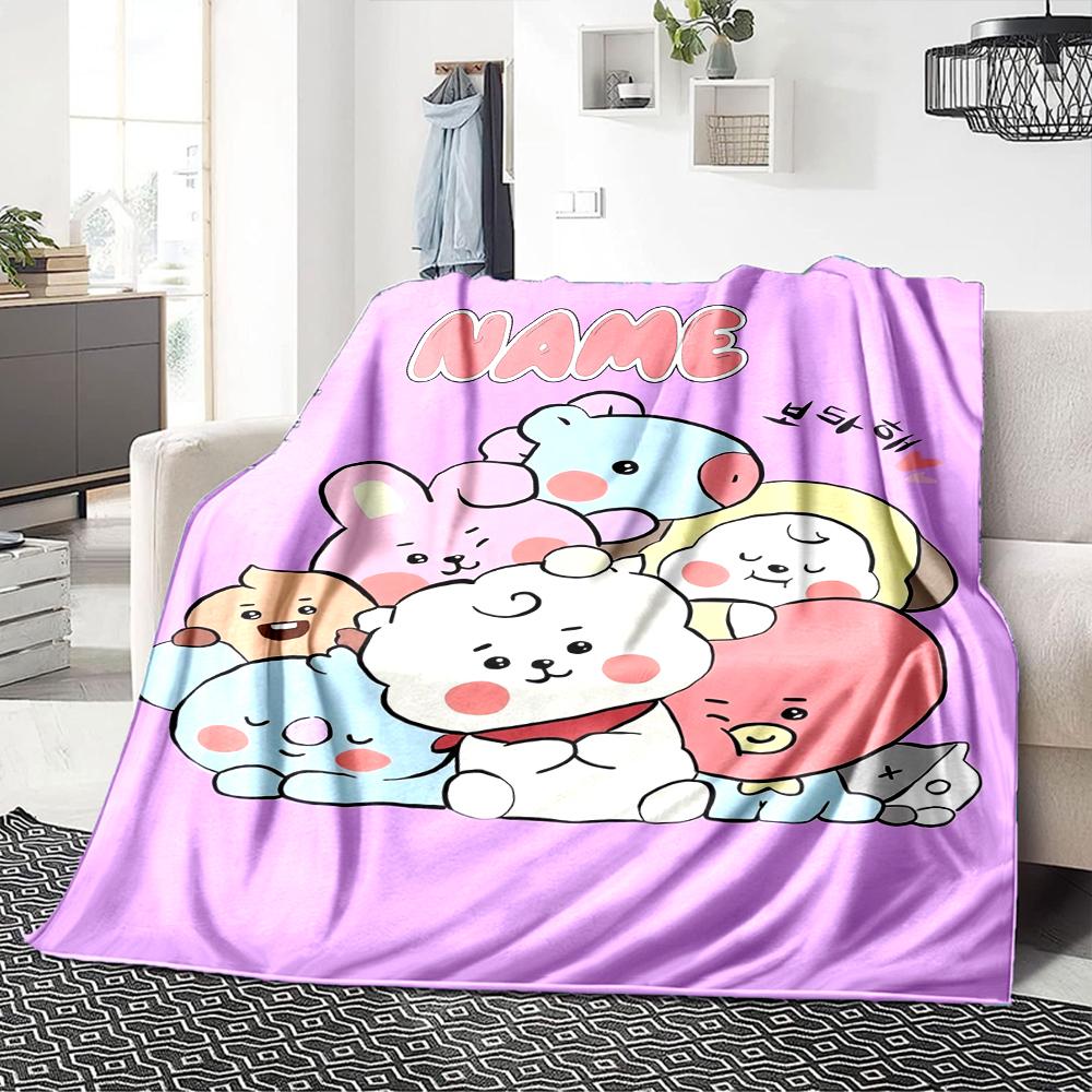 Custom Name Cute Cupcake Friends Party Blanket For Couch Bed Plush Cozy Fuzzy Blanket Super Soft Warm Blankets For Fall And Winter 091615