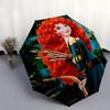 Disney Merida,Brave,Forest Manual Opening and Closing Umbrella, 8-Rib Reinforced Folding Design, Lightweight