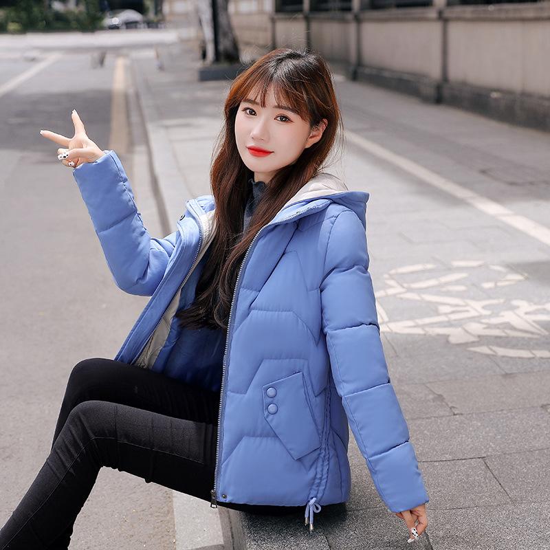 

Куртка на хлопковой подкладке, женская тонкая пуховая куртка на хлопковой подкладке, зимняя женская короткая одежда для хлеба, женская одежда на хлопковой подкладке XXXL синий