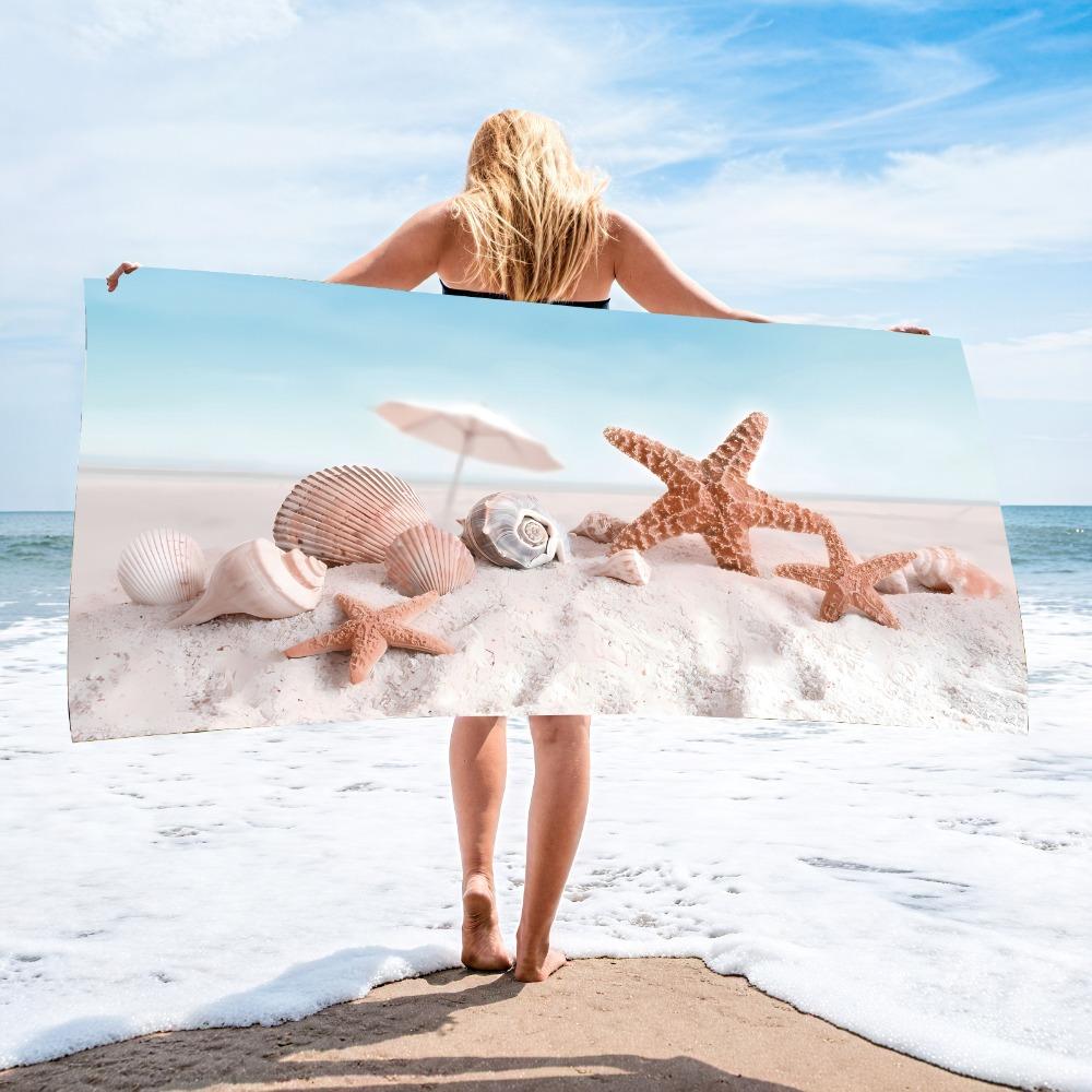 Aktivní plážová osuška 70 * 140 Kolekce, Tištěná plážová osuška z mikrovlákna, Savá osuška 70 * 140 cm 230 g