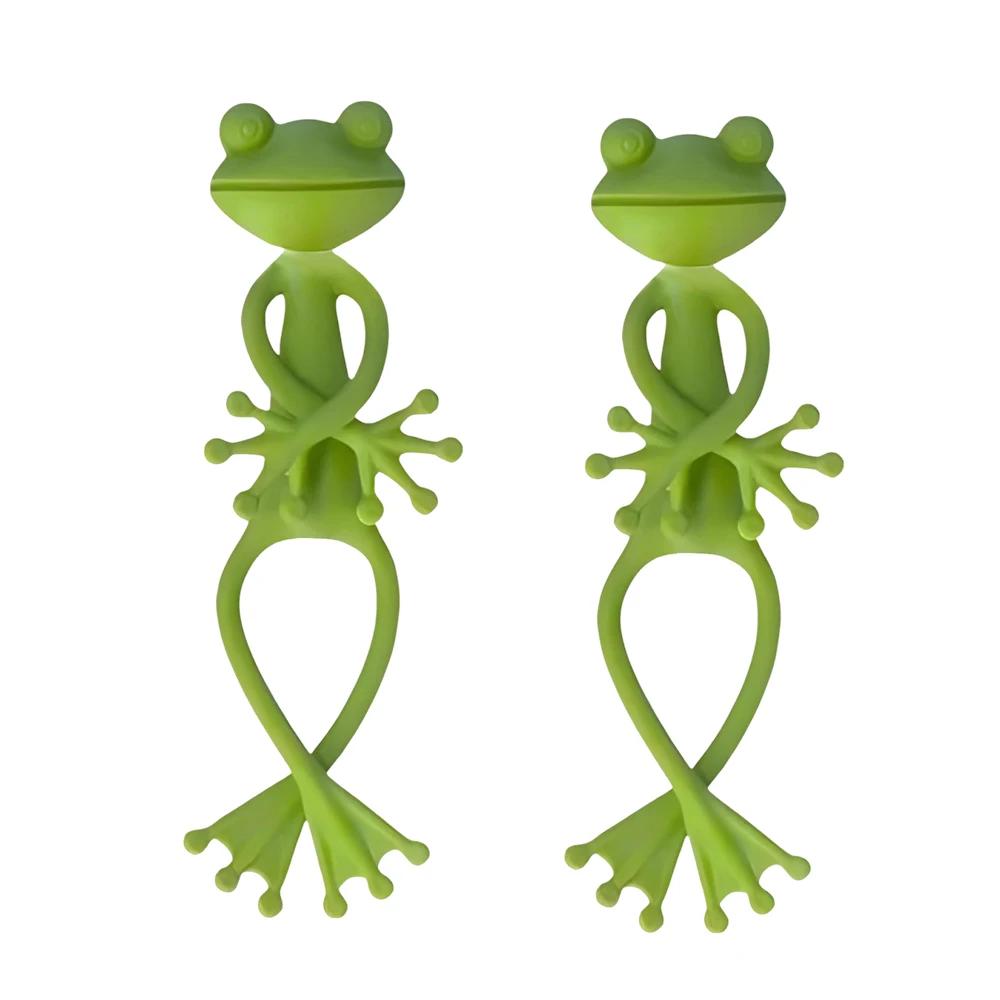1/2/5pcs Green Frog Shape Plant Holder - Succulent Small Potted Plant Stabilizer, Garden Creative Decoration.