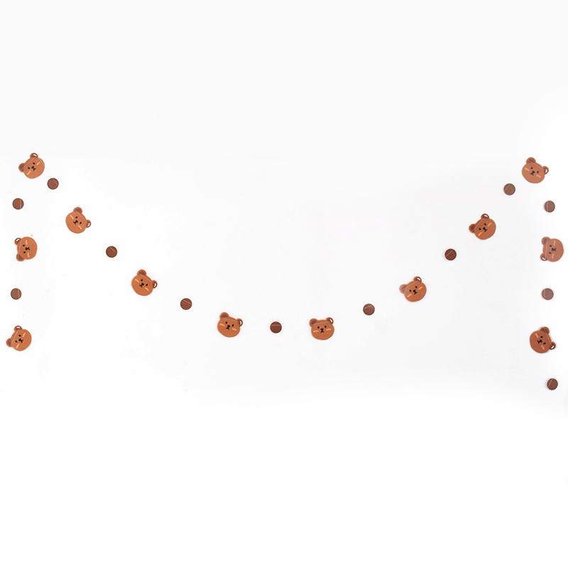 INS Happy Birthday Letters Banner Kids 1st Birthday Party Brown Bear Paper Garland Flag Decoration Boy Girl Baby Shower Supplies