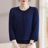 Stylish Knitted Pullover for Women, Ages 40-60: Three-Quarter Sleeve Top for Middle-Aged & Elderly