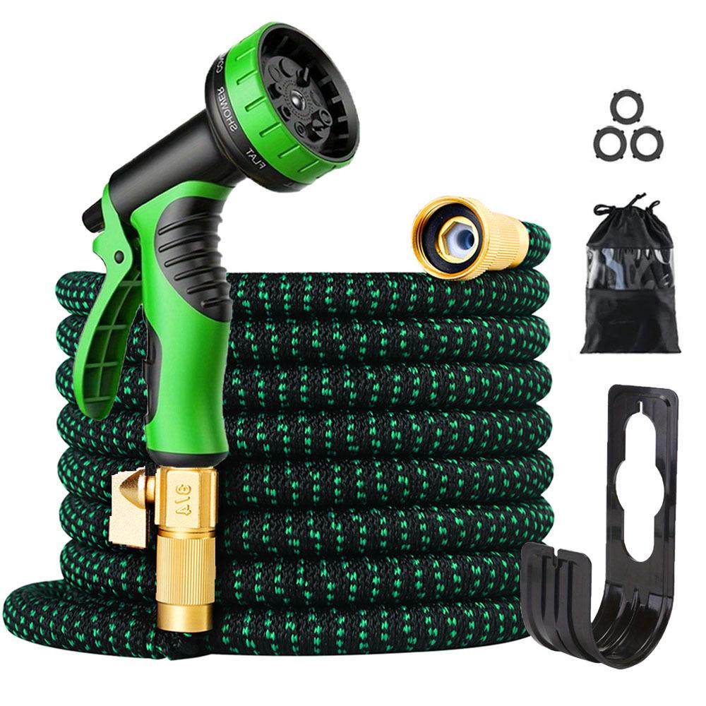 3X Stretch Braided Garden Water Hose EU Standard Brass Joint 250x2.5cm
