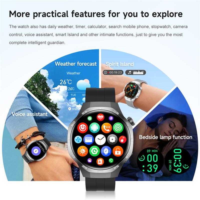 2026 New Watch GT5 Max Smart Watch HD AMOLED Screen NFC Bluetooth Call Health Waterproof Smartwatch Men Women For Huawei