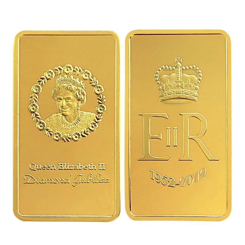 Queen Elizabeth, Platinum Year, Anniversary, Commemorative Block, Diamond Year, Commemorative Medal, Gold and Silver Gifts, Collection