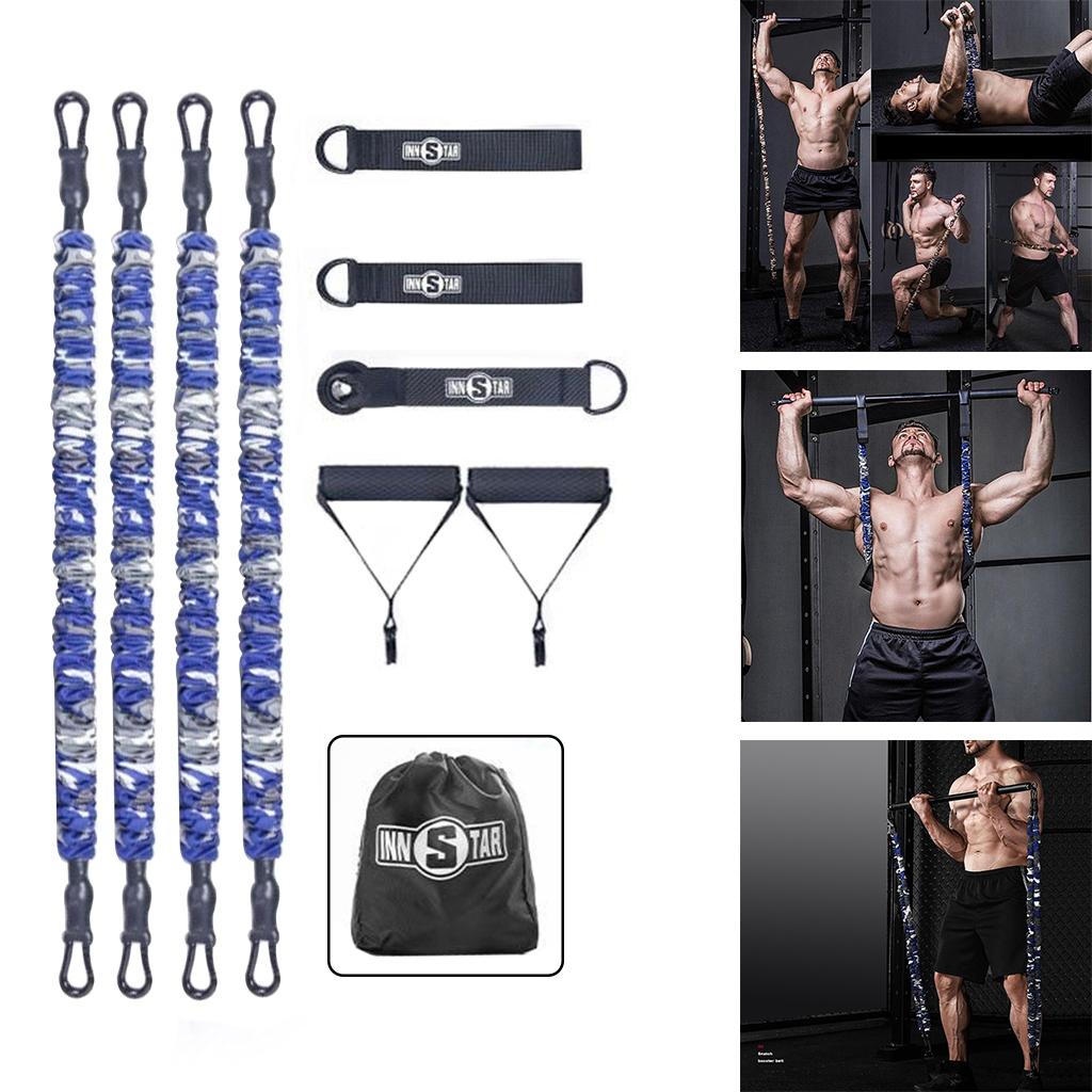 Press Band with Detachable Bar,Adjustable Resistance Bands,Portable Chest Builder Equipment, Arm 8KG