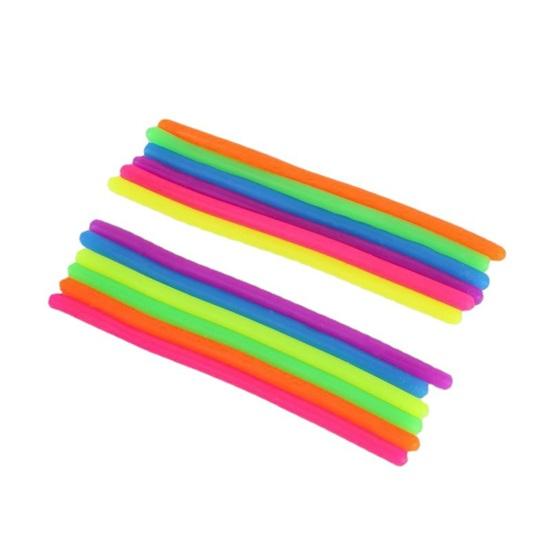 50/100Pcs Colorful Elastic Rope Sensory Toy Kids Adults Stress Anxiety Relief TPR Stretchy Noodle Fidget String Toy Party Favors