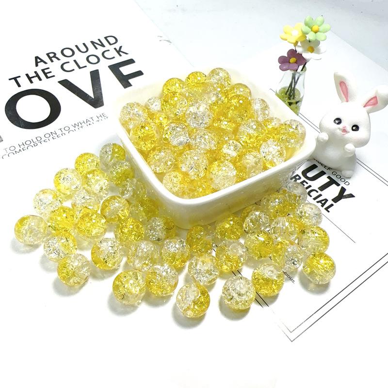 10mm Crackle Glass Round Beads, Loose Spacer Beads DIY Accessories for Bracelet Making 50pcs
