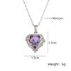 Trendy Heart Stainless Steel Cubic Zirconia Necklaces For Women Men Gold Color Metal Crystal Necklace Party Everyday Jewelry