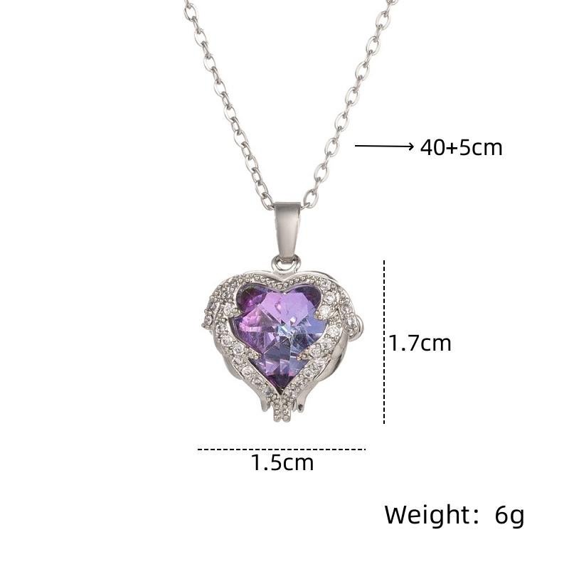 Trendy Heart Stainless Steel Cubic Zirconia Necklaces For Women Men Gold Color Metal Crystal Necklace Party Everyday Jewelry