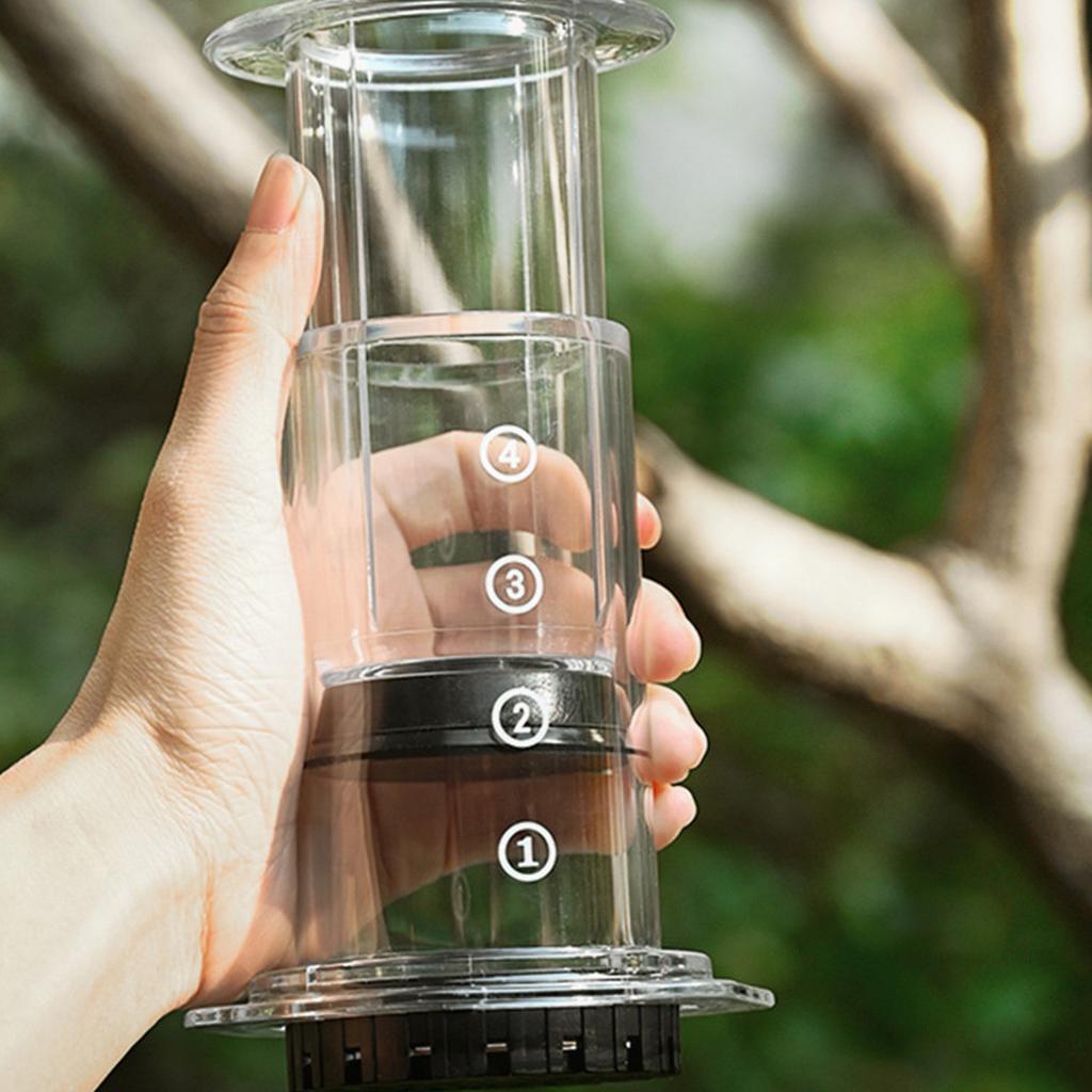 300ml Transparent Outdoor Portable Hand Press Coffee Maker Hand Brewing Coffee Press Pot For Travel