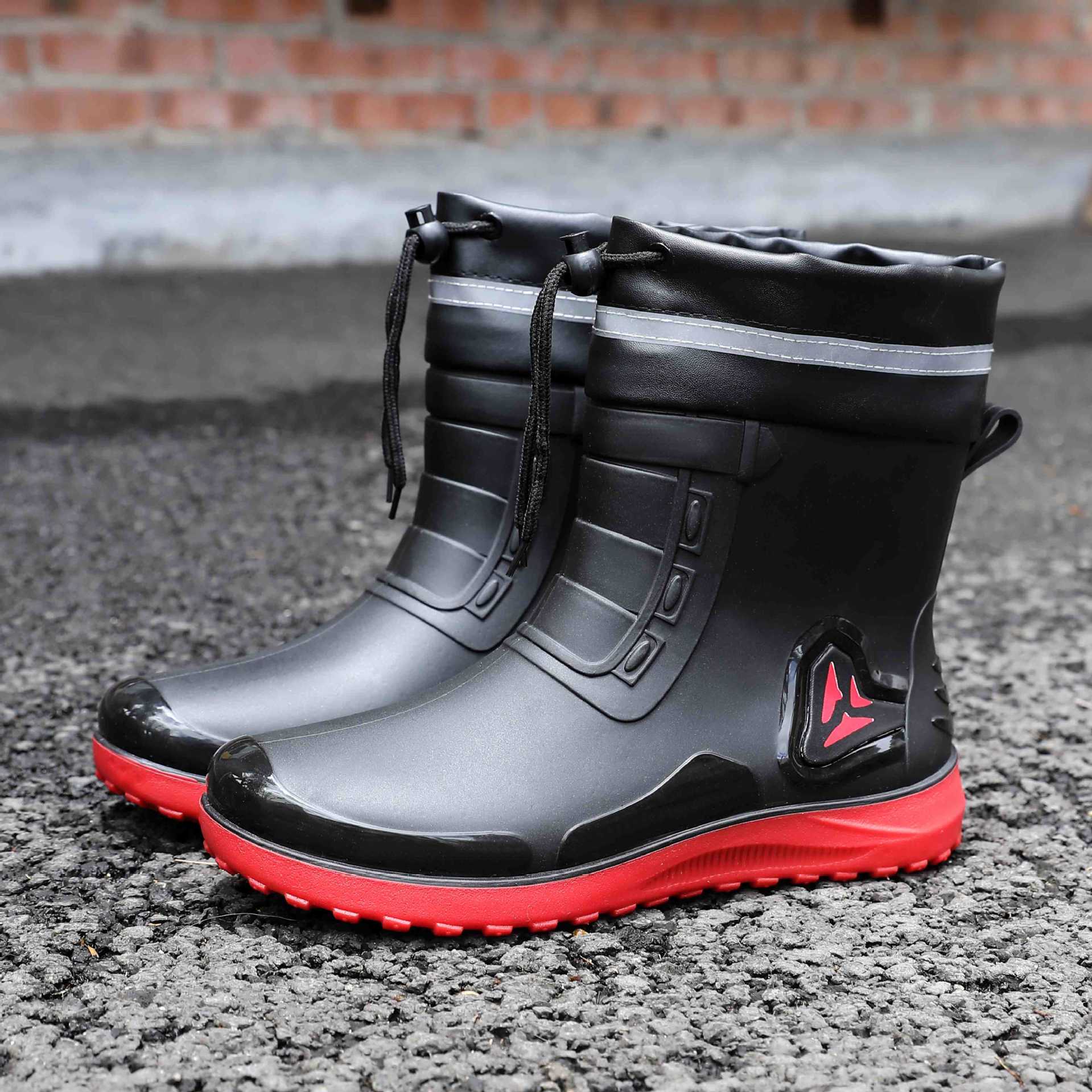 

Fashion Outdoor Men s Rain Boots Short Tube Hiking Fishing Water Shoes Anti-slip Chef Work Ankle Boots Waterproof Non-slip Shoes 41