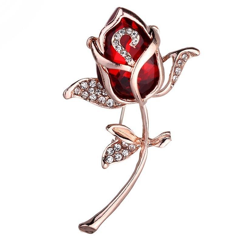 Flower Brooches Women Jewelry Accessories Fashion Brooch and Pin with Rhinestone Stainless Steel Pins Clothing Decorations