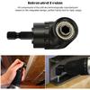 Flexible Drill Bit Extension 6Pcs 105° & 90° Right Angle Adapter, 1/4 3/8 1/2" Impact Socket Set, 360° Rotatable Shaft Extension