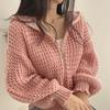 Korean Chic Hooded Short Knit Cardigan - Women's Autumn/Winter Loose Lapel Style