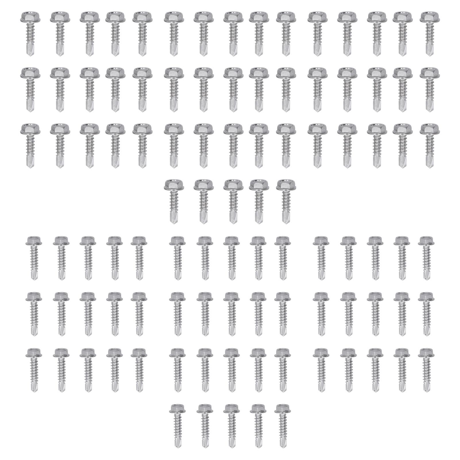 100 Pcs Self Drilling Screw 4.2x19mm 4.8x19mm 401 Stainless Steel Hex Self Tapping Screws Drill Screws Hex Self Drilling Screw