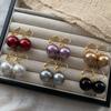 Classic Simple Highlight Pearl Ear Buckle Earrings Simple Temperament Multi-color Premium Gentle Earrings