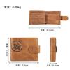 Vintage Echte Leder Herren Geldbörse Tiger Prägung Bifold Münzfach Retro Rindsleder Kartenhalter Große Kapazität Kurze Geldbörse