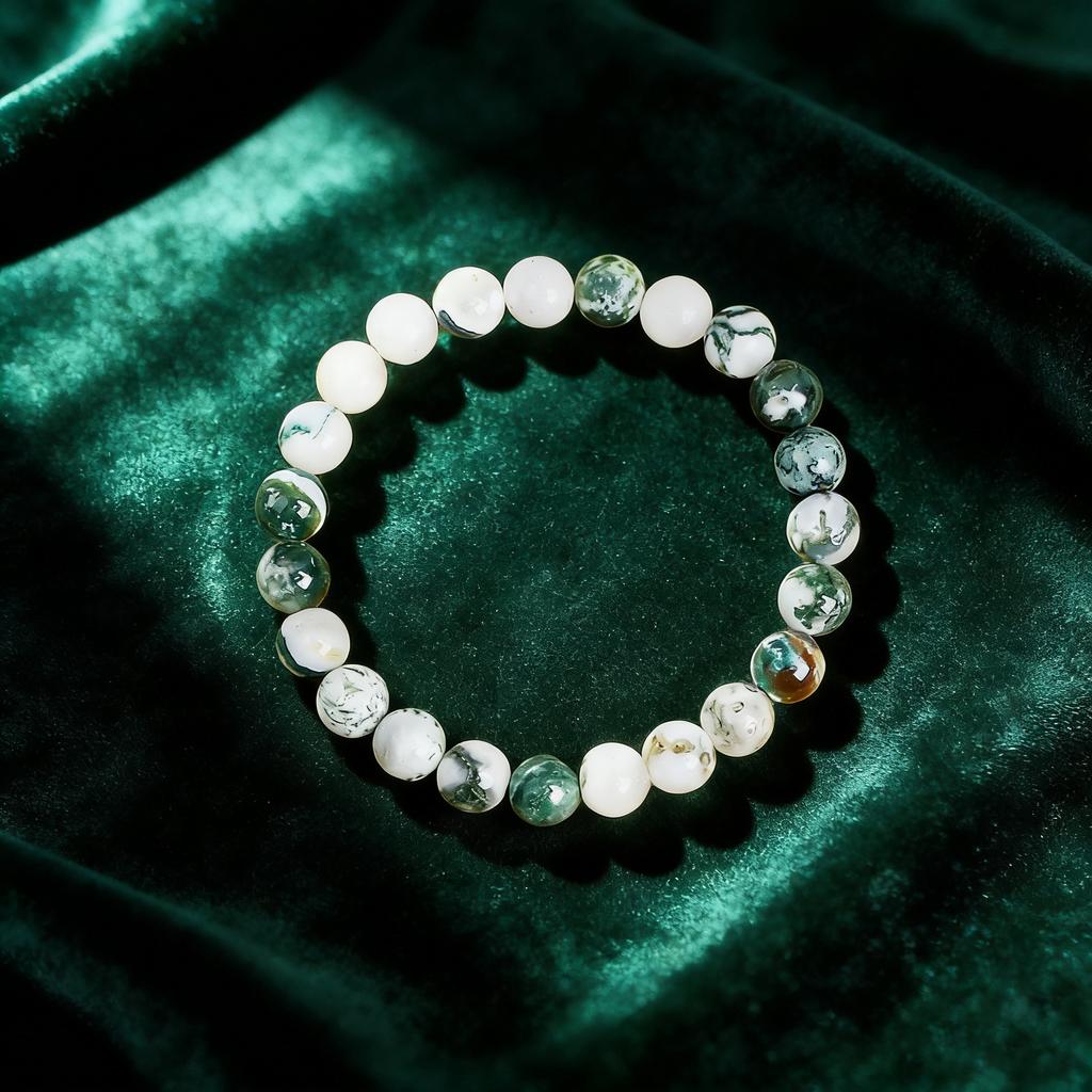 Moss Agate Bracelet 6 8 10mm Natural Stone Beaded Reiki Healing Vitality Charm Handmade Crystal New Jewelry Gift for Women Men