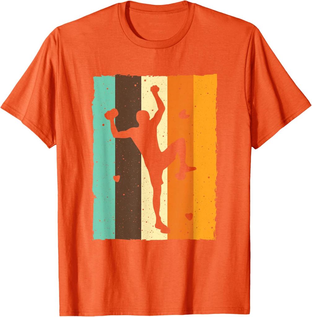 Vintage Bouldering Rock Climbing Silhouette Graphic Tee Men Women Sport TShirt