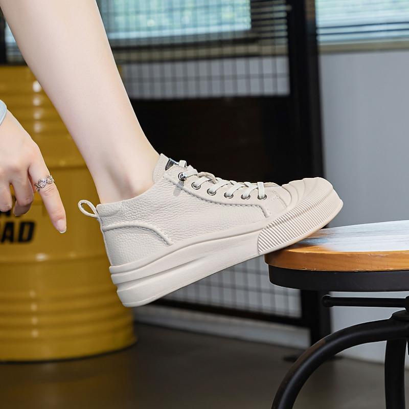 New High-top Women's Lace-up Casual Shoes Thick-soled Height-increasing Board Shoes