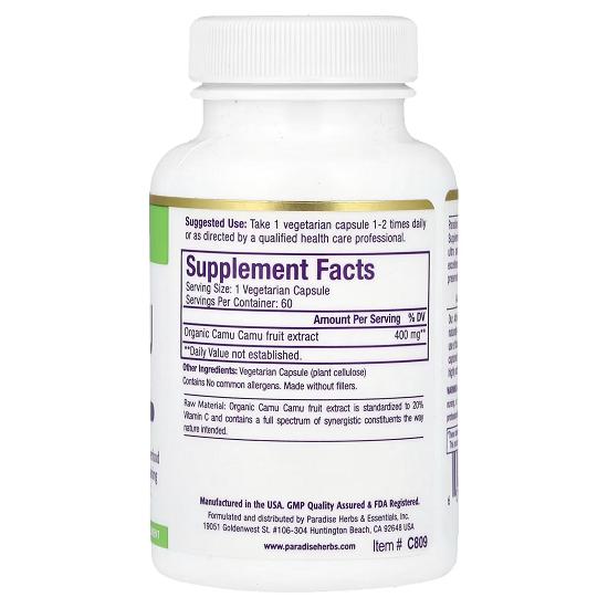 Camu Camu Extract, 400 Mg, 60 Vegetarian Capsules